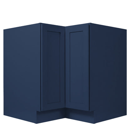 Navy Blue Shaker Base Corner Easy Reach Cabinet