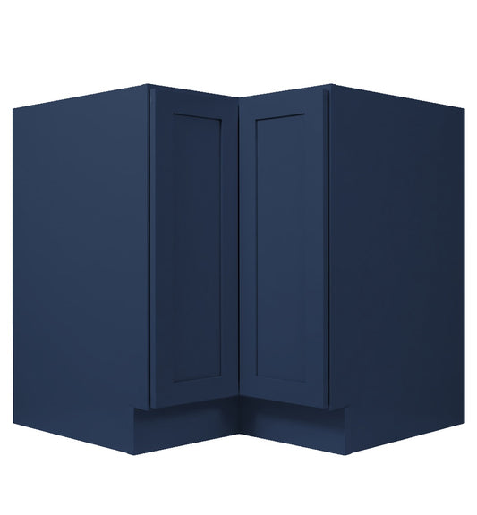 Navy Blue Shaker Base Corner Easy Reach Cabinet