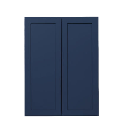 Navy Blue Shaker Wall Cabinets 36" Tall - Double Door