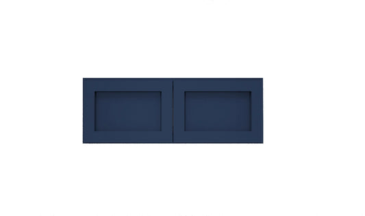 Navy Blue Shaker Wall Bridge Cabinets - 12" Deep