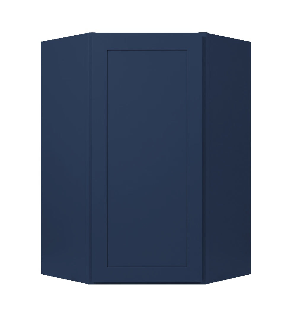 Navy Blue Shaker Wall Diagonal Corner Cabinet