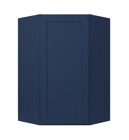 Navy Blue Shaker Wall Diagonal Corner Cabinet