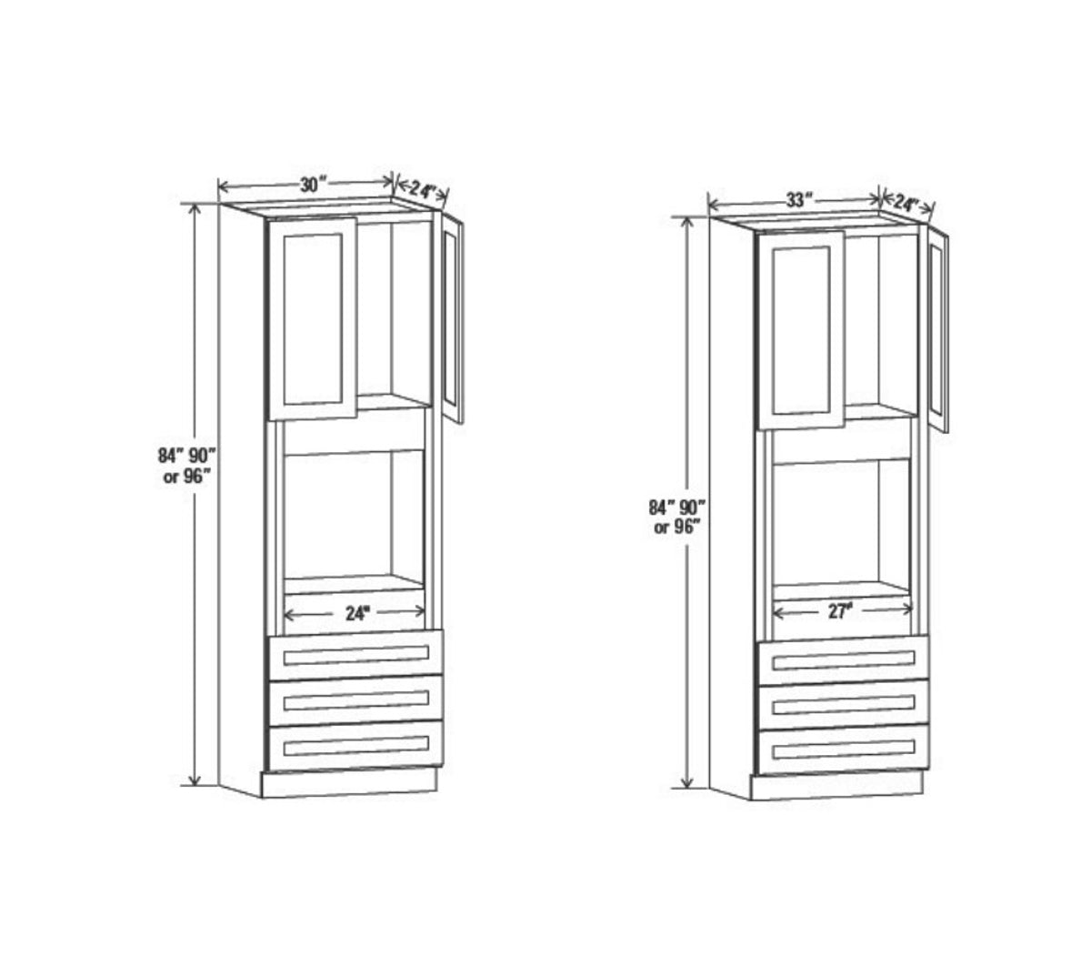Charleston White Raised Panel Tall Oven Cabinet