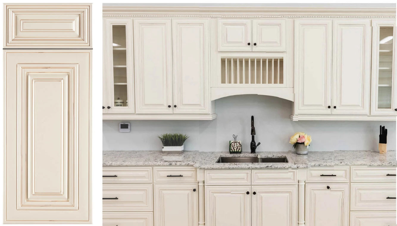 Charleston White Raised Panel Vanity Sink Base Cabinet 24" - 36"