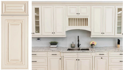 Charleston White Raised Panel Vanity Sink Base Cabinet 24" - 36"