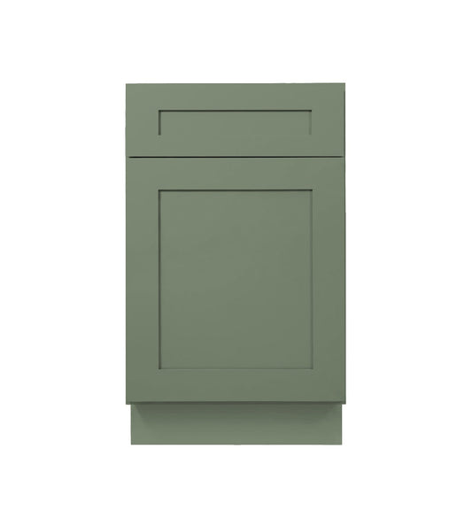 Sage Green Shaker Base Cabinets - One door / One drawer