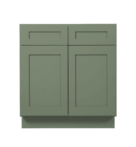 Sage Green Shaker Base cabinet - Two doors / Two drawers
