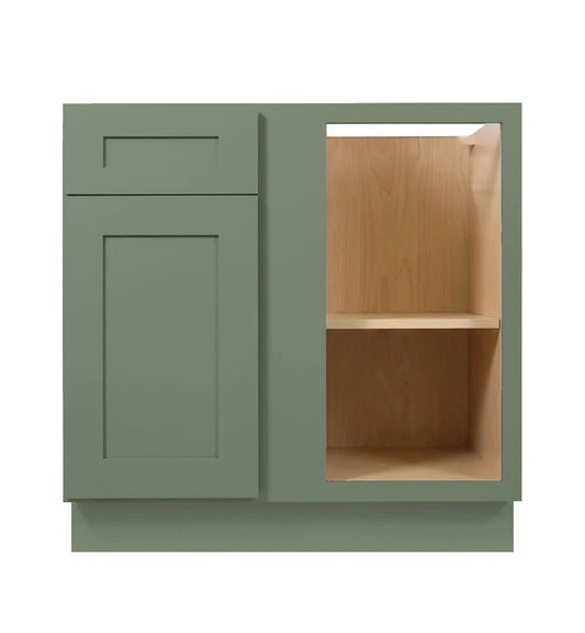 Sage Green Shaker Base Blind Corner Cabinet