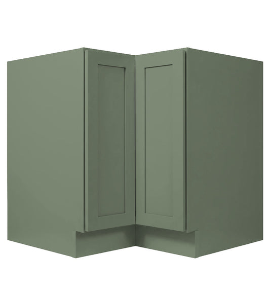Sage Green Shaker Base Corner Easy Reach Cabinet