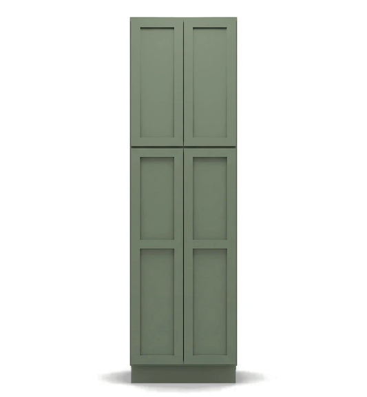 Sage Green Shaker Tall Pantry Cabinets
