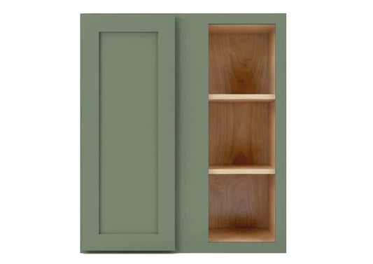 Sage Green Shaker Wall Blind Corner Cabinet 36" Tall