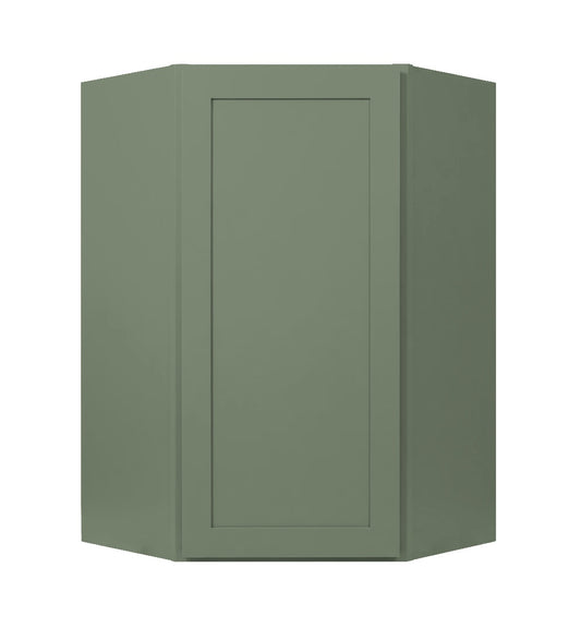 Sage Green Shaker Wall Diagonal Corner Cabinet