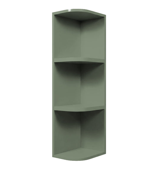 Sage Green Shaker Wall Open Shelves Cabinet