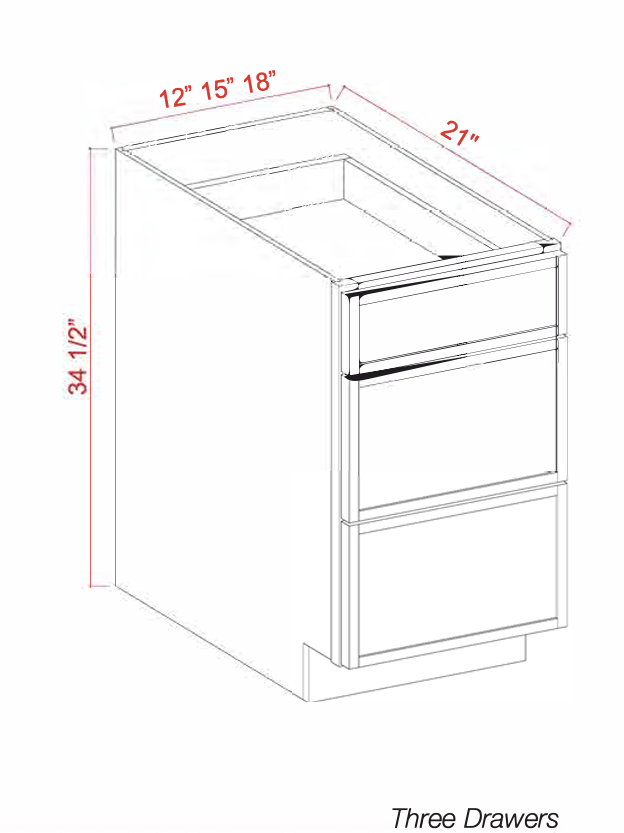 White Oak Slim Shaker Vanity Drawer Base