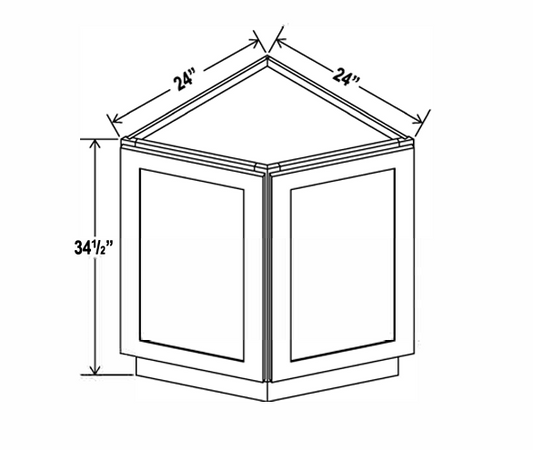 Charcoal Shaker Base End Cabinet 24"
