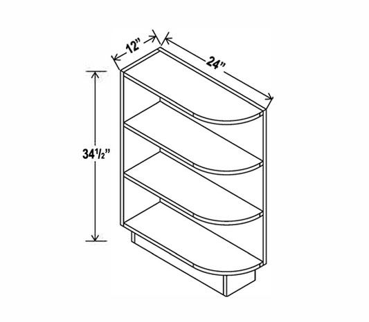 Charcoal Shaker Base End Shelf Cabinet 12"