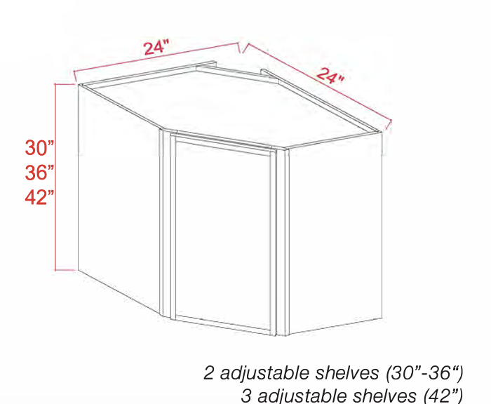 Dove White Slim Shaker Wall Diagonal Corner Cabinet