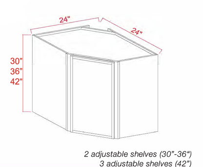 Dove White Slim Shaker Wall Diagonal Corner Cabinet