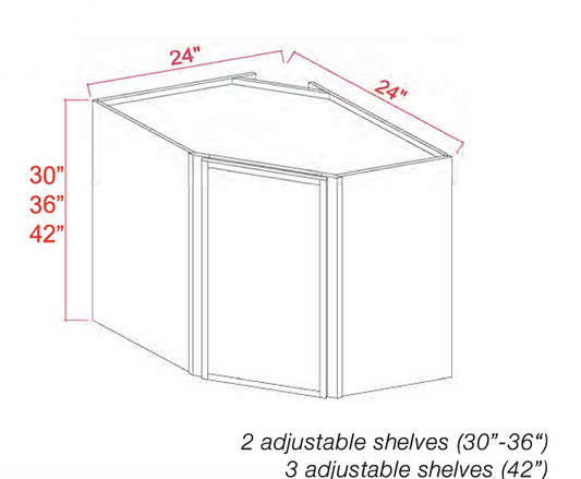 Dove White Slim Shaker Wall Diagonal Corner Cabinet