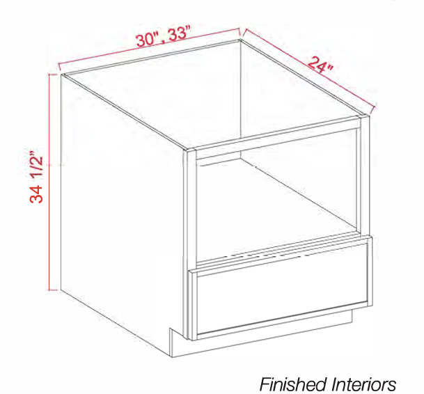 Dove White Slim Shaker Base Microwave Cabinet 30"-33"