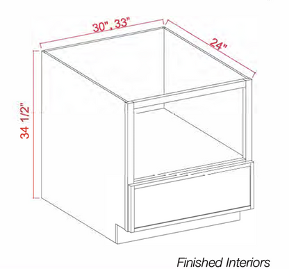 Dove White Slim Shaker Base Microwave Cabinet 30"-33"