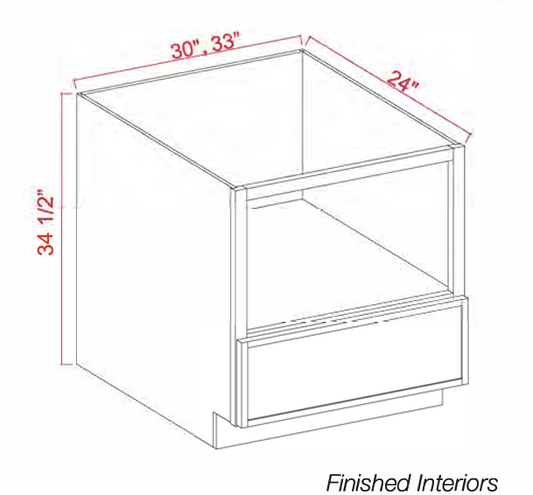 Dove White Slim Shaker Base Microwave Cabinet 30"-33"