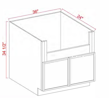 Dove White Slim Shaker Farmhouse Sink Base cabinet 36"