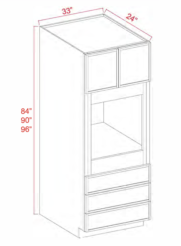 Dove White Slim Shaker Tall Oven Cabinet