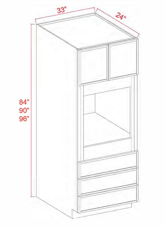 Dove White Slim Shaker Tall Oven Cabinet