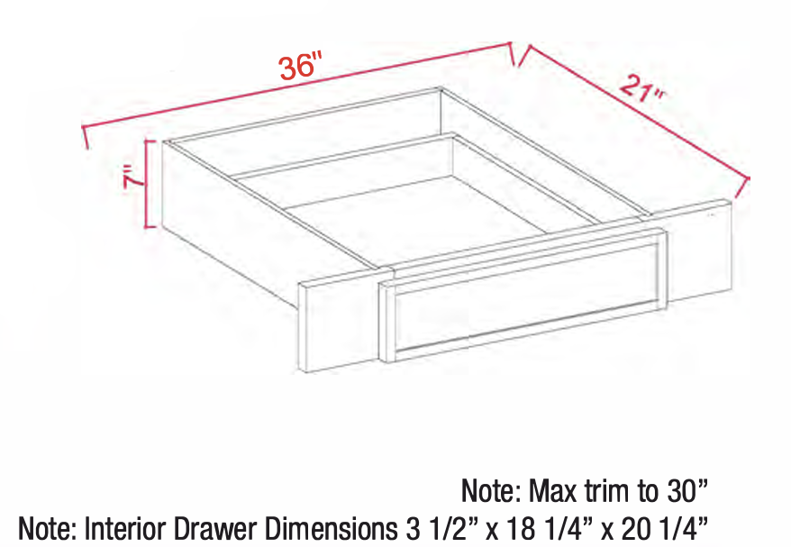 Dove White Slim Shaker Vanity Knee Drawer