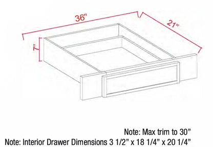 Dove White Slim Shaker Vanity Knee Drawer