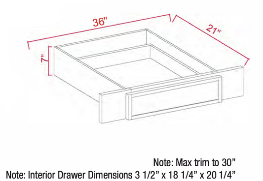 Dove White Slim Shaker Vanity Knee Drawer