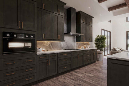 Charcoal Shaker Wall Cabinets With Glass Doors - 12" Tall