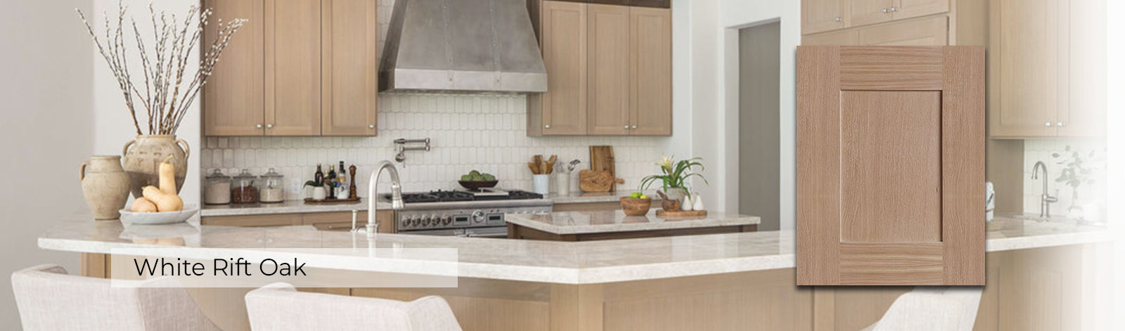 kitchen with rift oak cabinets