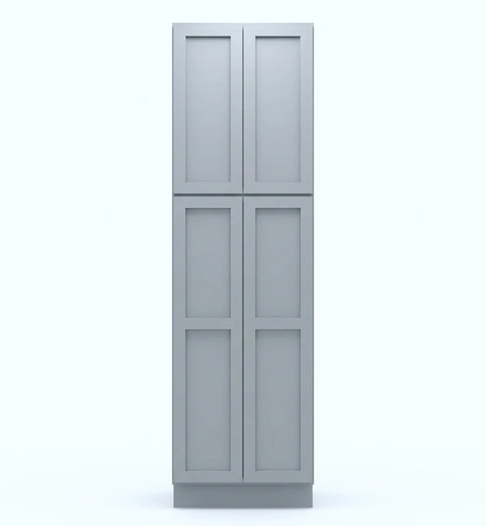 Gray Shaker Tall Pantry Cabinets