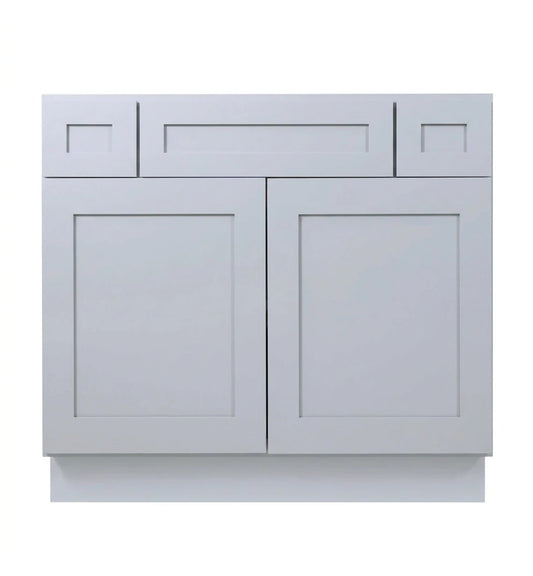 Gray Shaker Vanity Sink Base 36"-48" Wide With Two Drawers on Top