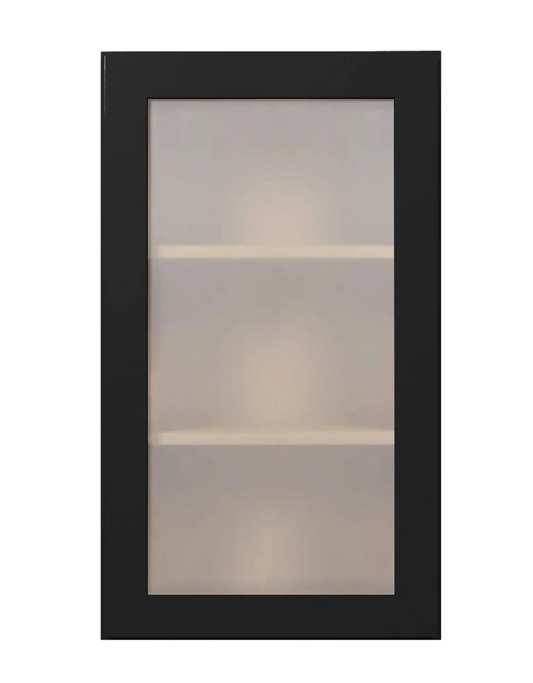 Iron Black Shaker Wall Cabinets With Glass - 42" Tall