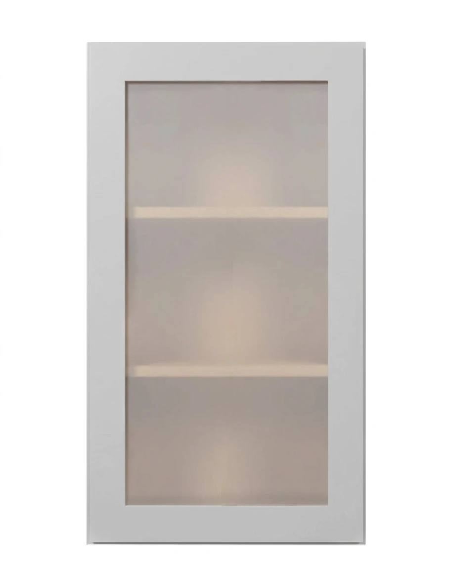 Luna (Light) Gray Shaker Wall Cabinets With Glass - 42" Tall