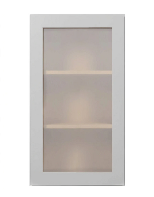 Luna (Light) Gray Shaker Wall Cabinets With Glass - 42" Tall