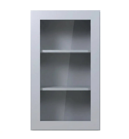 Gray Shaker Wall Cabinets With Glass - 30" Tall