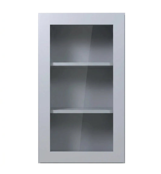 Gray Shaker Wall Cabinets With Glass - 42" Tall