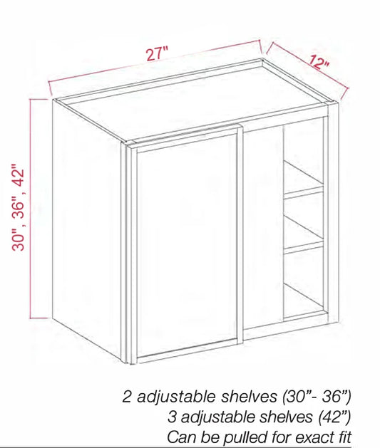 Dove White Slim Shaker Wall Blind Corner Cabinet