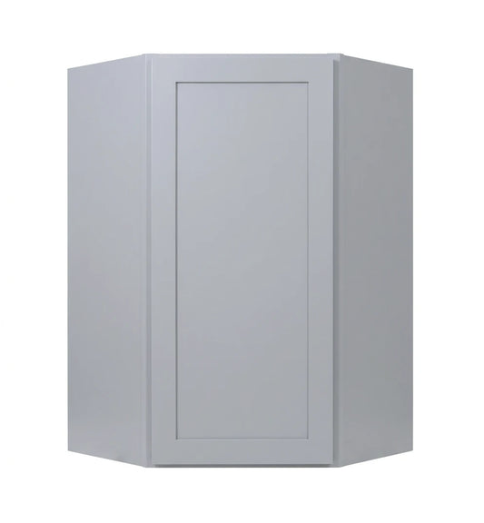 Gray Shaker Wall Diagonal Corner Cabinet