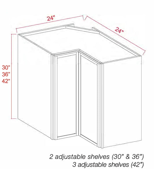 Dove White Slim Shaker Wall Pie Cut Corner Cabinet (Easy Reach)