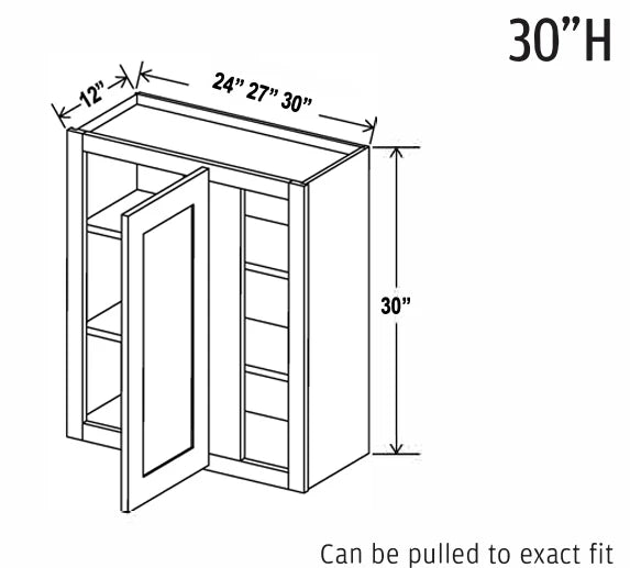 Charleston White Raised Panel Wall Blind Corner Cabinet 30" Tall