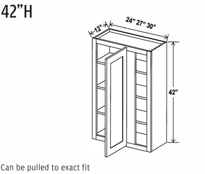 Espresso Shaker Wall Blind Corner Cabinet 42" Tall