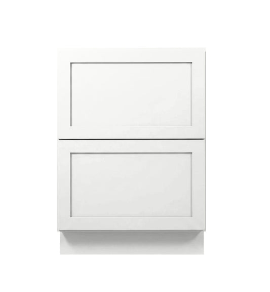 White Shaker Base Cabinets With 2 Deep Drawers