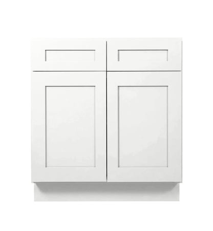 White Shaker Vanity Sink Base Cabinet 24" - 36"