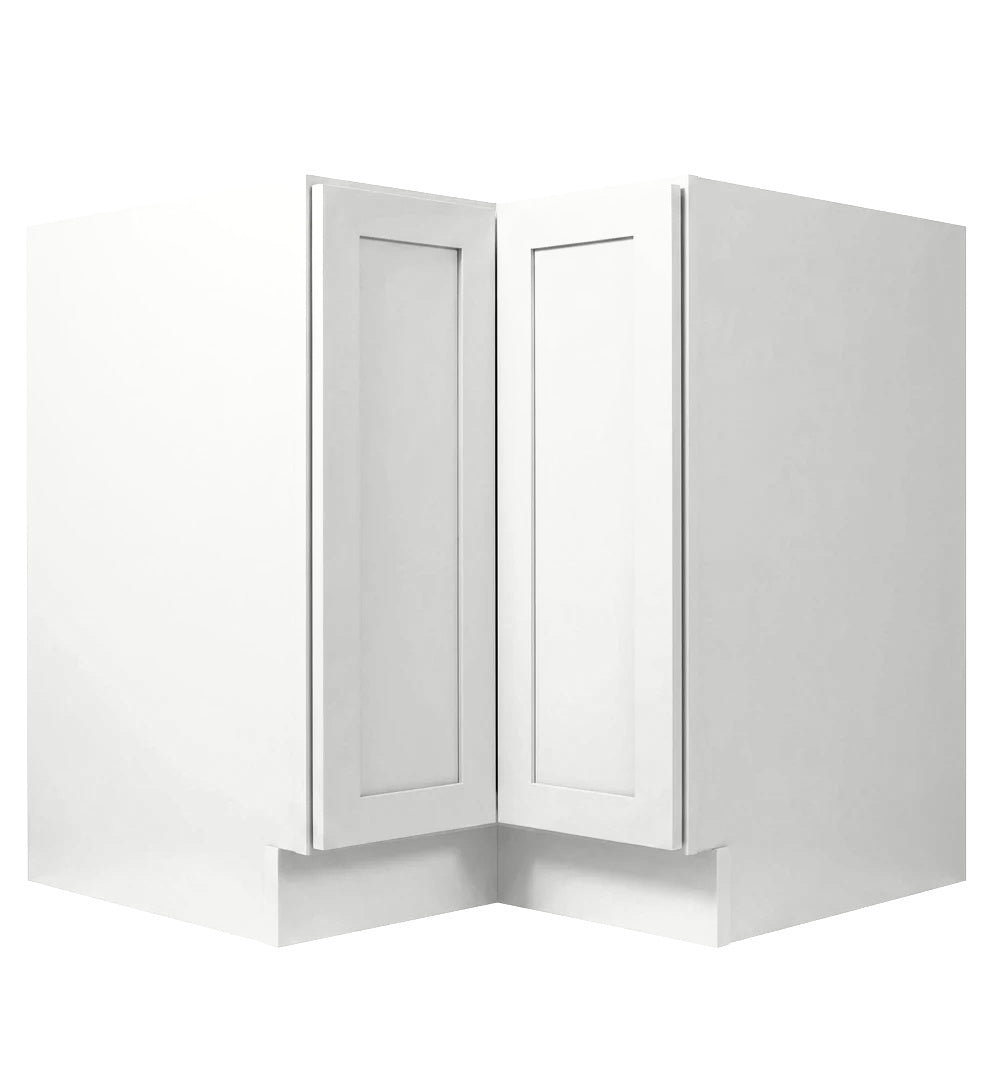 White Shaker Base Corner Easy Reach Cabinet
