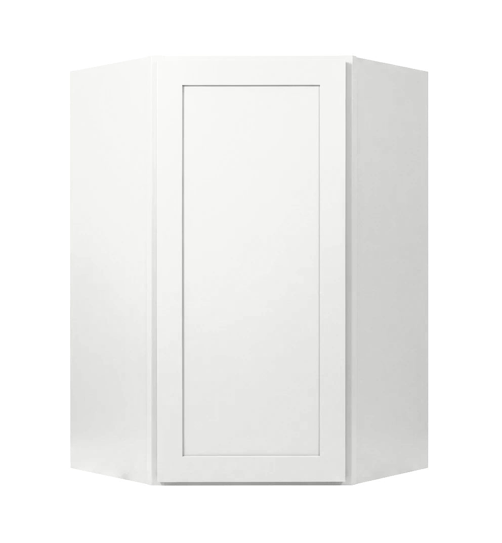 White Shaker Wall Diagonal Corner Cabinet